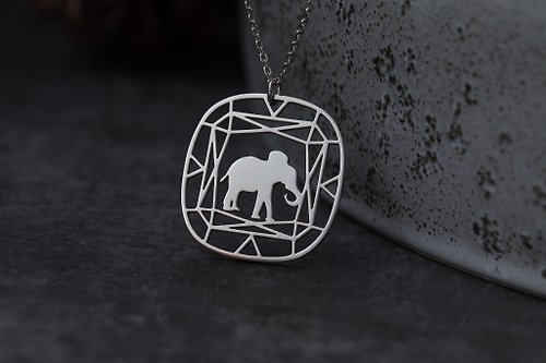 吳小姐3d訂製珠寶 【母親節禮盒】(手鍊+項鍊) 大象 寶石與動物系列- 抗敏醫療鋼