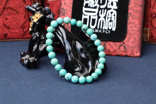 オリジナル鉱石天然グリーンブレスレット 高さ6mmの磁器製 染色