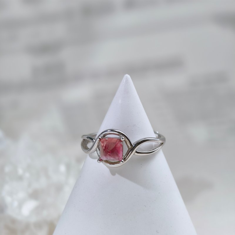 Sugar Tower Tourmaline Natural Pink Tourmaline Pyramid Natural Gemstone Ring 1.03 carat - แหวนทั่วไป - เงินแท้ 