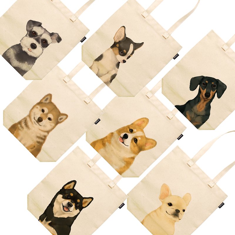 | Small dog series | Synthetic canvas tote bag/7 styles in total - Messenger Bags & Sling Bags - Cotton & Hemp Multicolor