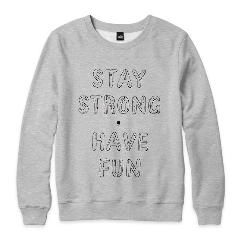 STAY STRONG, HAVE FUN - dark gray Linen- neutral version University T - Men's T-Shirts & Tops - Cotton & Hemp 