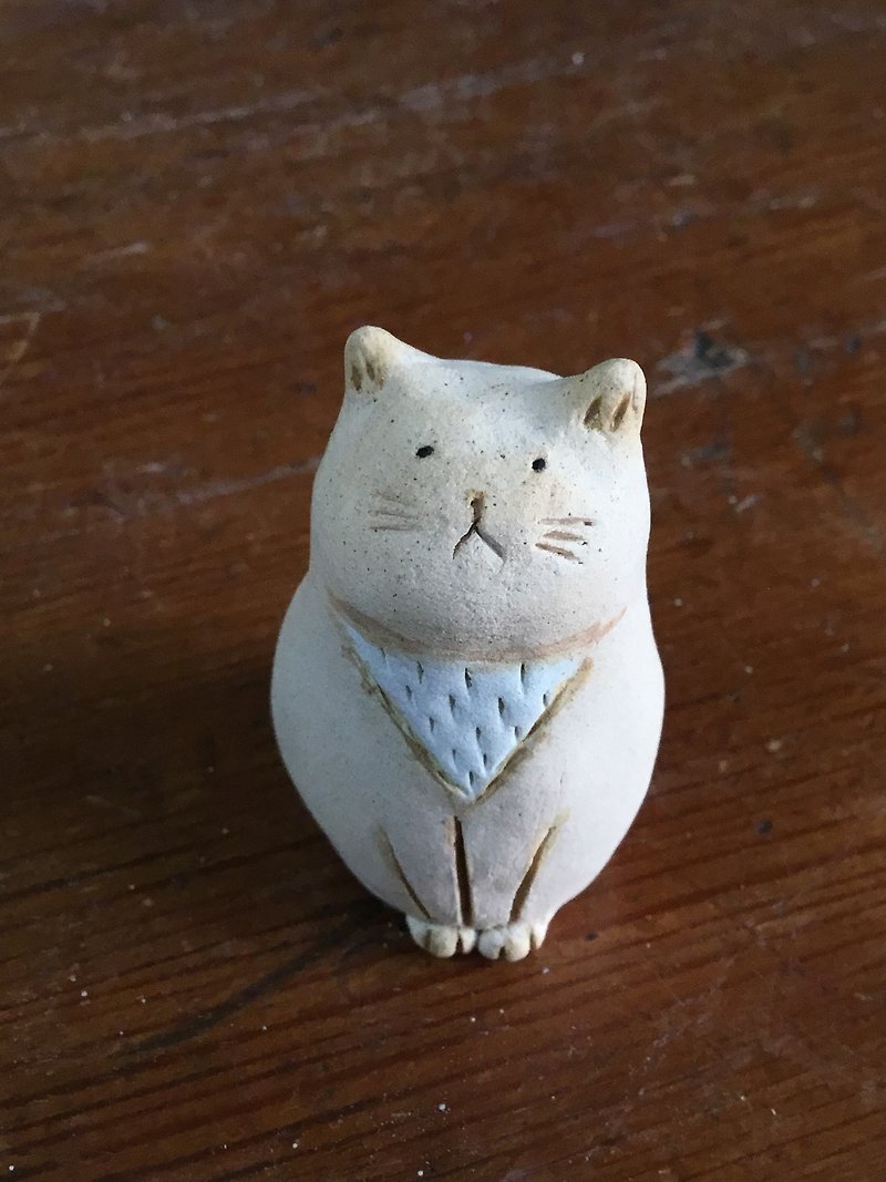 Pottery Doll/Little Fat Cat Fufu - Stuffed Dolls & Figurines - Pottery Orange