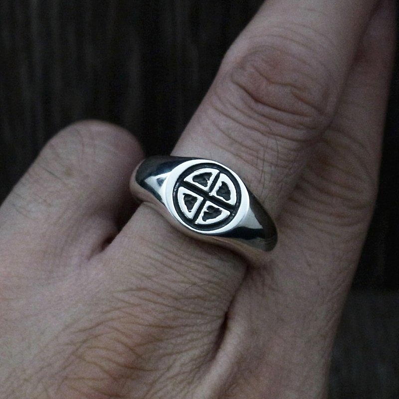 [Ring of the Wheel of Time] 925 sterling silver ring (can be used as a matching ring/tail ring/cross/geometry/clover) - General Rings - Sterling Silver Silver