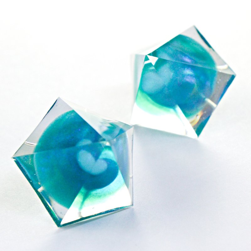 ペンタゴンドームピアス(巻層雲) - 耳環/耳夾 - 樹脂 藍色