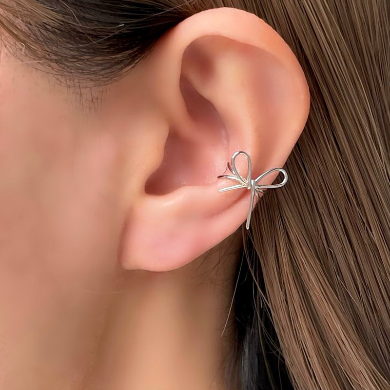 Dainty & Minimalist S925 Sterling Silver  Ear cuff / Free size ring / For Women - แหวนทั่วไป - เงินแท้ สีเงิน