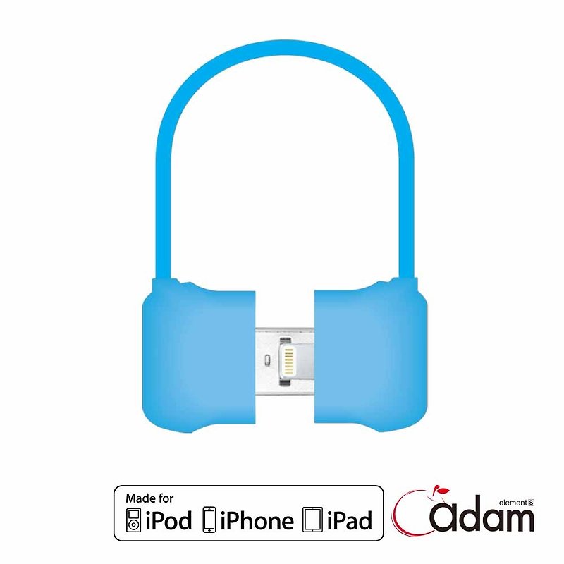 【福利品】MFi認證 Lightning - USB 包包傳輸線 10cm 藍4714781440288 - 行動電源/充電線 - 塑膠 藍色