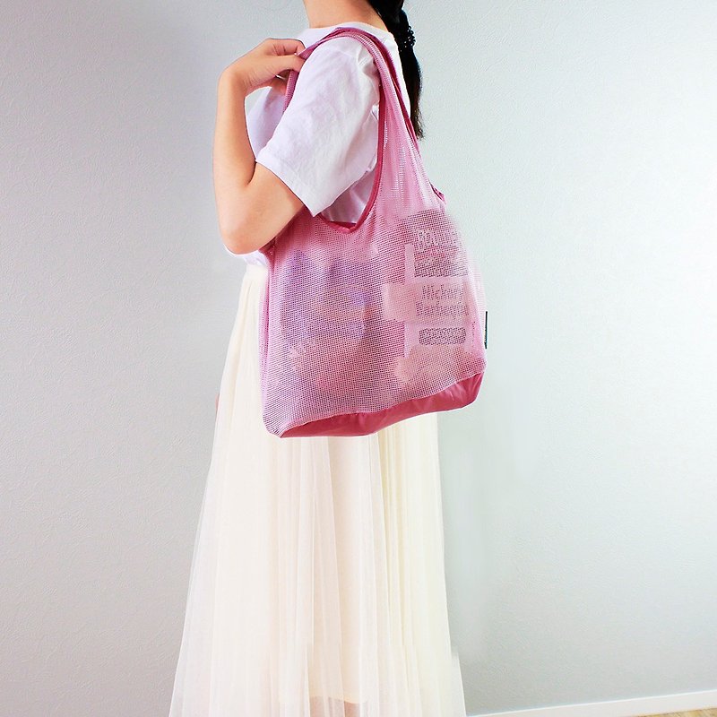 Kaneva Mesh Reusable Bag Kateva Mesh Eco Bag - กระเป๋าถือ - ไฟเบอร์อื่นๆ สึชมพู