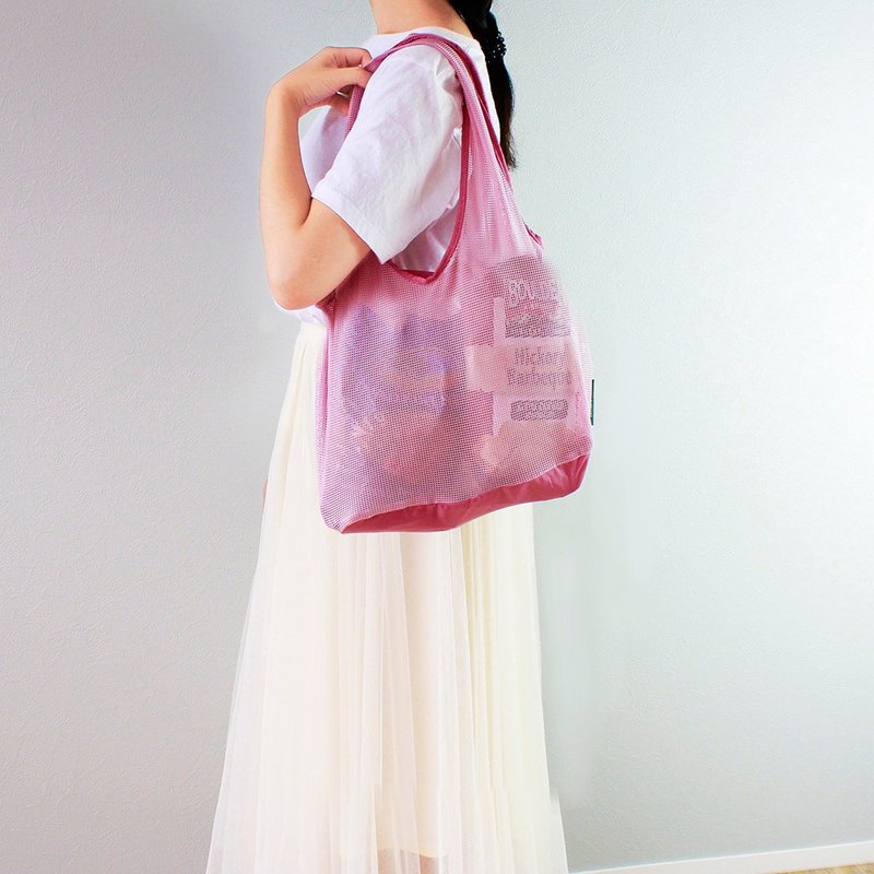 環保袋 Kateva Mesh Reusable Bag - 手提包/手提袋 - 其他人造纖維 粉紅色
