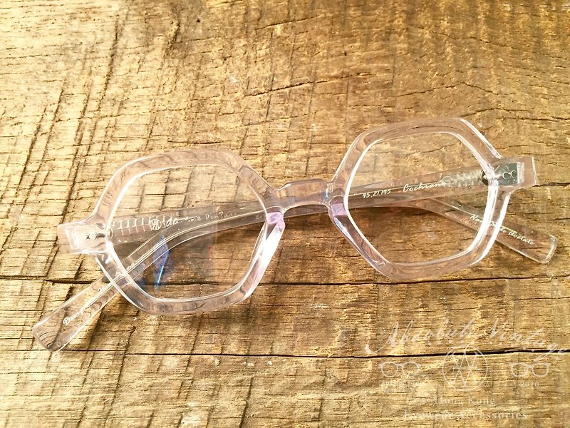 絶対ヴィンテージ - コクランストリートコクランストリート六角形の厚板フレームのメガネ - クリスタルクリア - 眼鏡・フレーム - プラスチック 