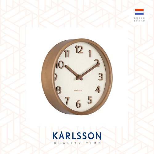 Ur Lifestyle 荷蘭Karlsson, 22cm 木制象牙白色數字掛鐘Wall clock Pure grain