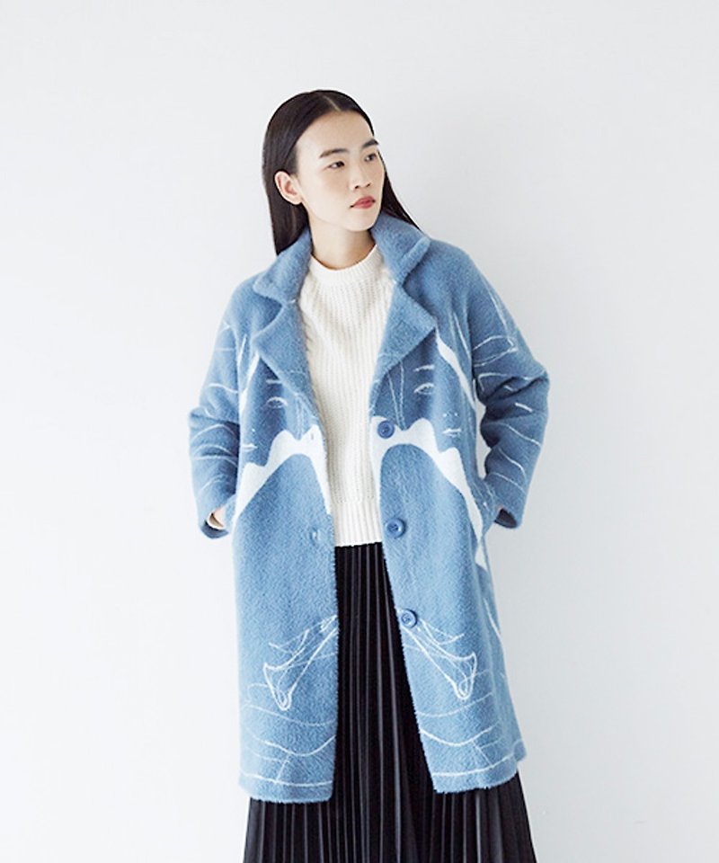 Shaggy Chester Coat - Women's Casual & Functional Jackets - Other Man-Made Fibers Blue