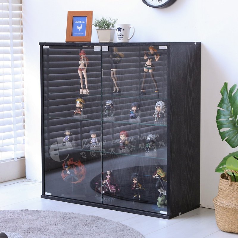 [Slowly] Deepened 80x40 cm model doll storage display cabinet glass cabinet entrance cabinet - Storage - Other Materials Black