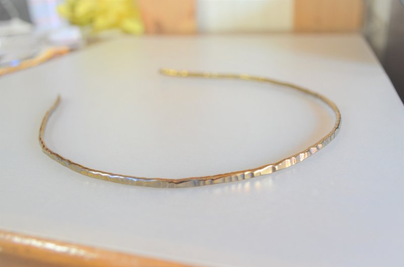 titanium head band・soft・gold・純チタンカチューシャ・ソフト・金 - 髮箍/髮帶 - 其他金屬 多色