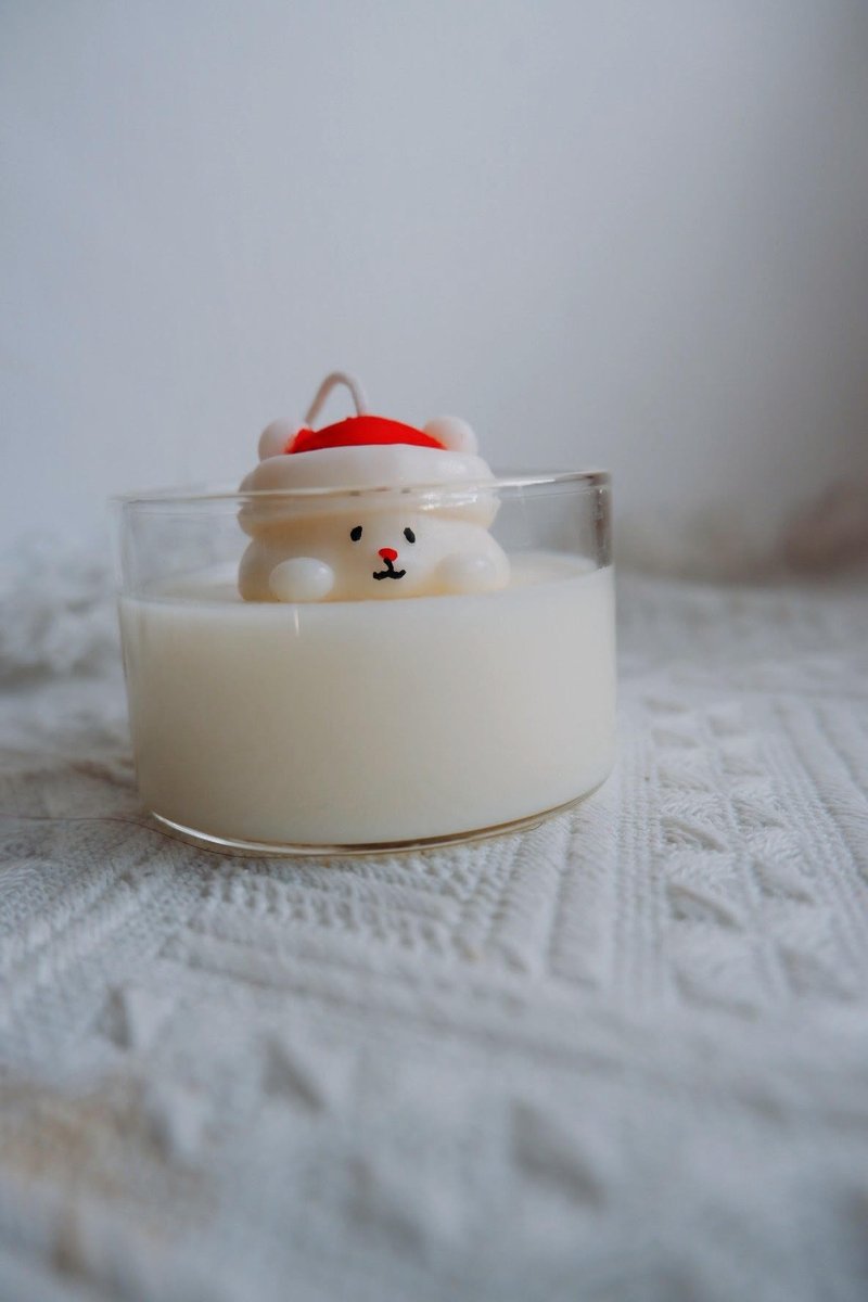 Cute bear Christmas scented candle (can be customized) - น้ำหอม - ขี้ผึ้ง 