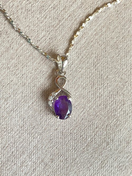 Nellie 奈爾里 天然 紫水晶 墜 項鍊 印度製 925純銀