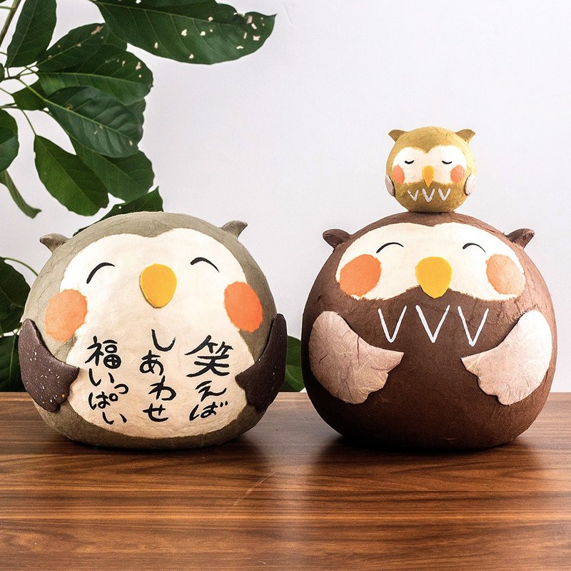 Japanese Kyoto imported dragon tiger and paper cute owl creative desk decoration birthday gift - ของวางตกแต่ง - กระดาษ 