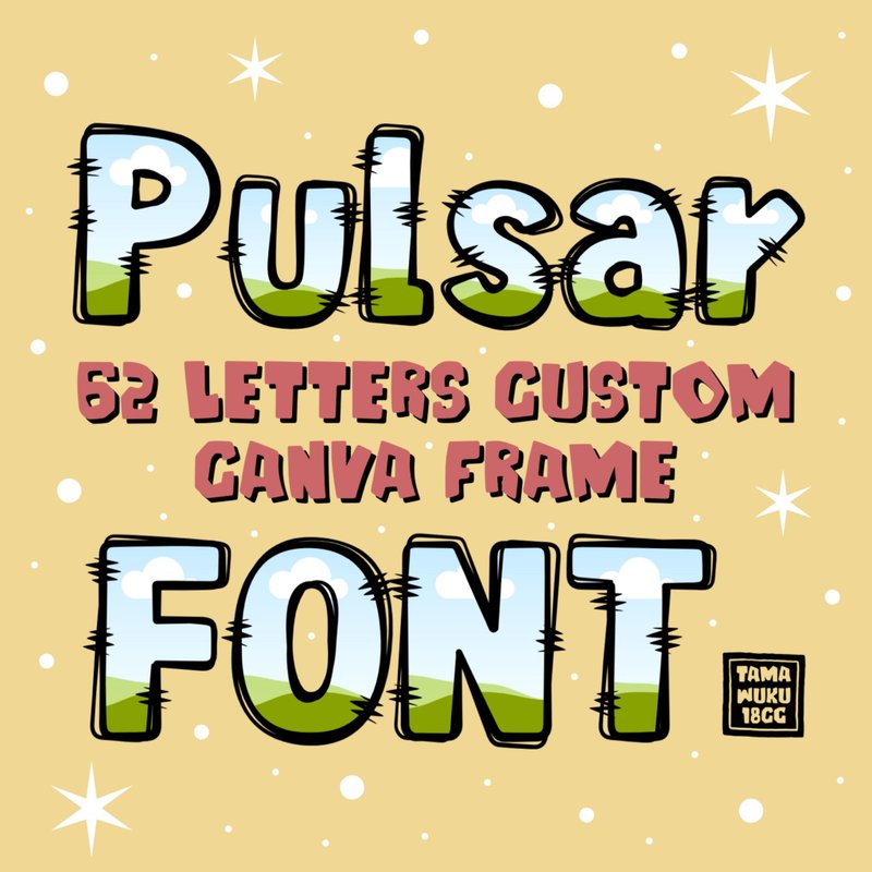 Pulsar Font Custom Canva Frames - 其他數位商品 - 其他材質 