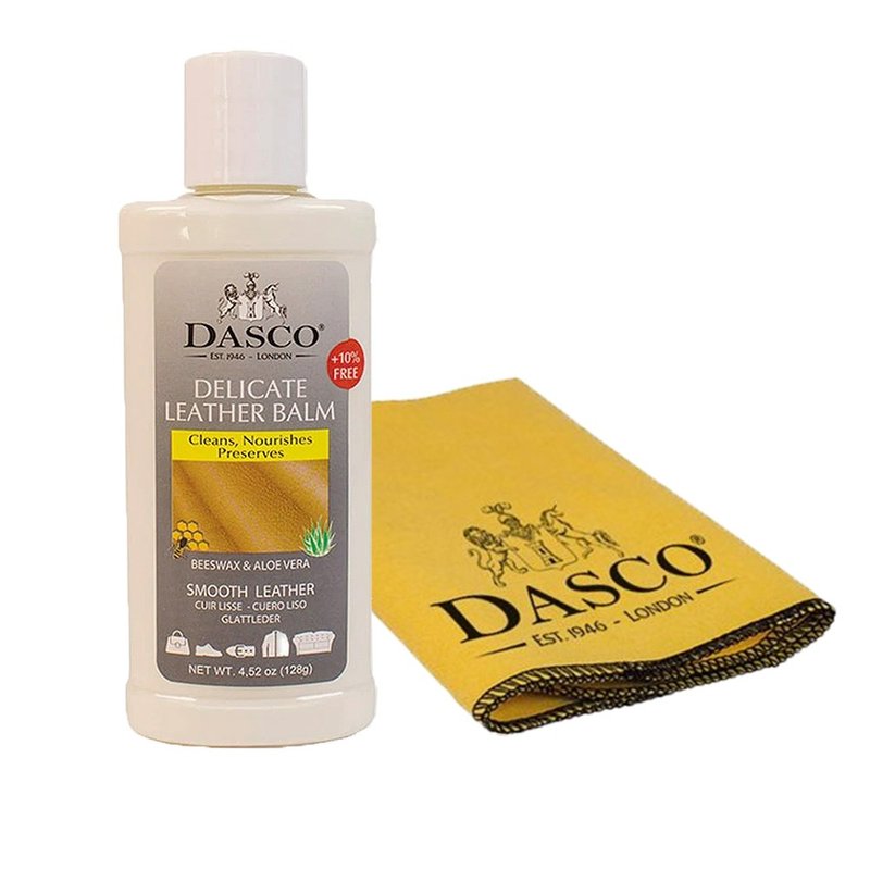 英國伯爵DASCO 3838蜂蠟蘆薈皮革乳128g+高級拋光棉布 皮革保養乳 - 鞋墊/周邊 - 其他材質 