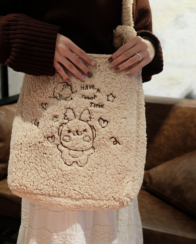 Fawn Deer Cake Fluffy Side Backpack | Crossbody Bag | Crossbody Bag - Messenger Bags & Sling Bags - Other Materials 