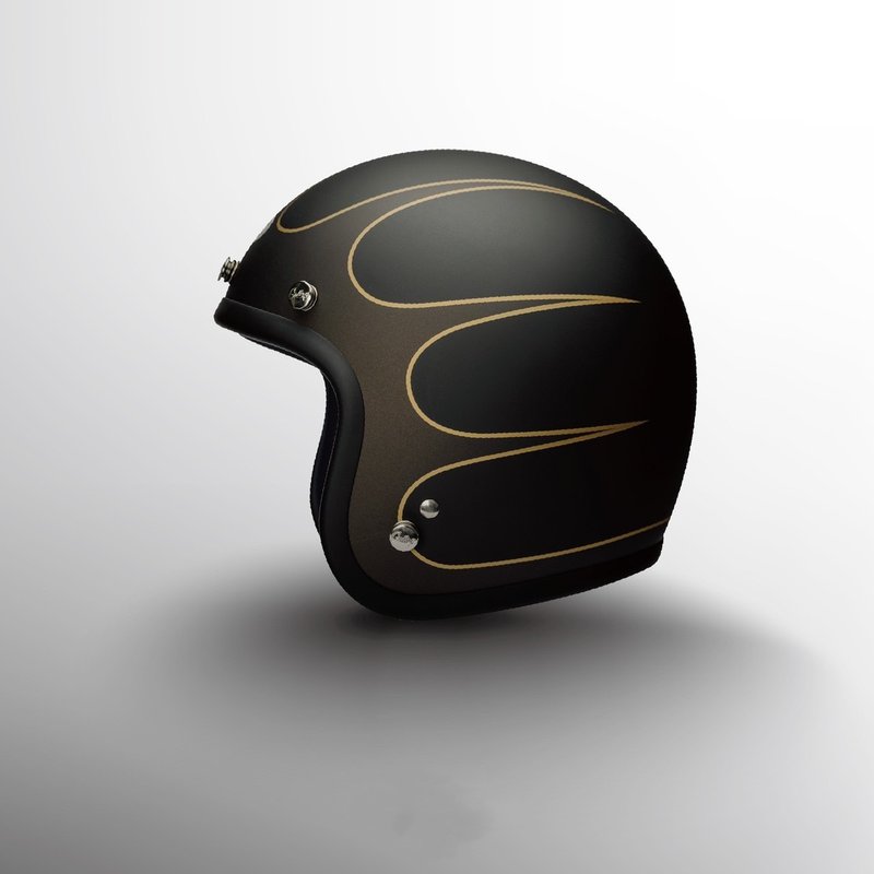 GALLOP 1932 speed line 3/4 half helmet black style - Helmets - Other Materials 