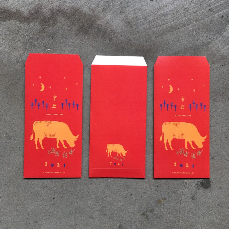 2021辛丑牛_紅包袋組 - 紅包袋/春聯 - 紙 紅色