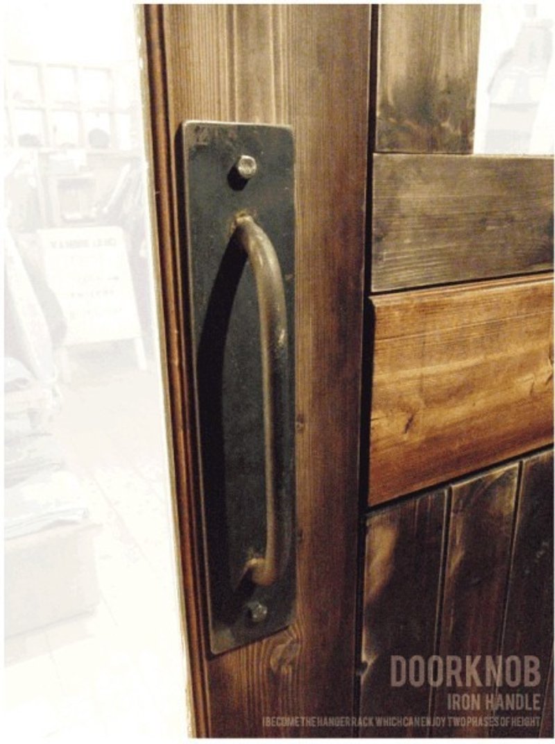 Limited Quantity IDH-P Door Knob L: 40cm Handle Handle Iron Industrial Hanger Rack Towel Bar - Items for Display - Wood 