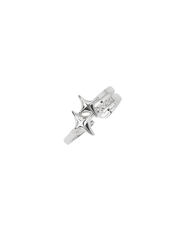 CUBIC SPARKLE RING l SILVER - 戒指 - 其他材質 銀色