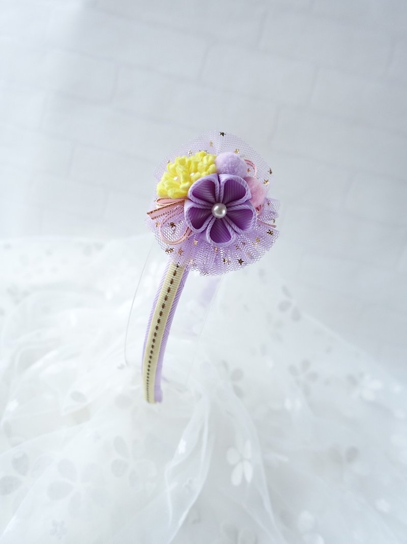 Headwear-Japanese style flower headband headband (purple) - Hair Accessories - Other Materials Purple