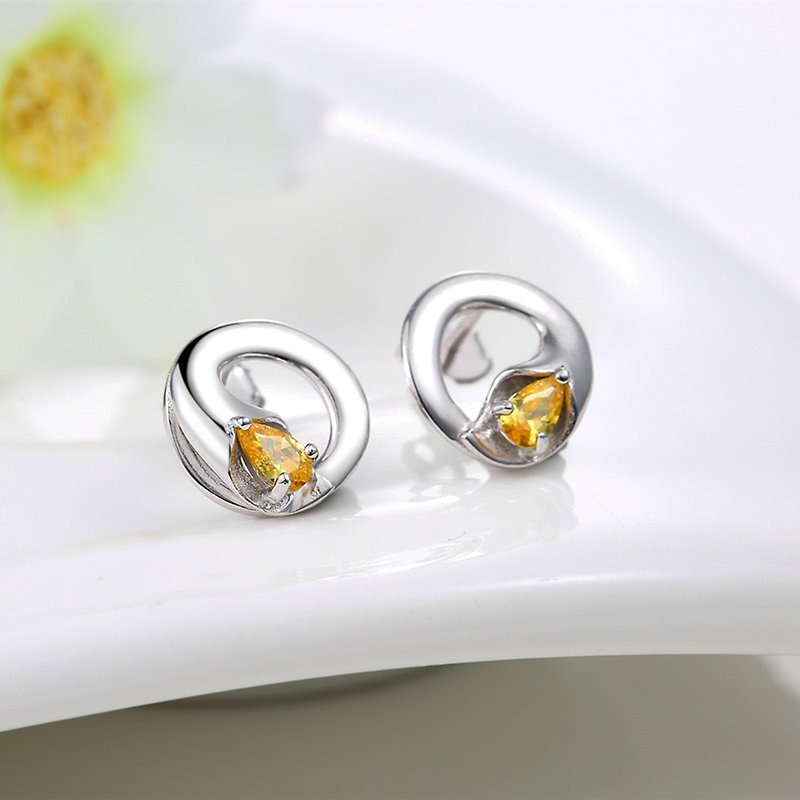 Pinting original design, this love is not fashionable, fresh and fresh calla yam flower 925 Silver earrings earrings jewelry gifts for girls - ต่างหู - เงิน สีเงิน