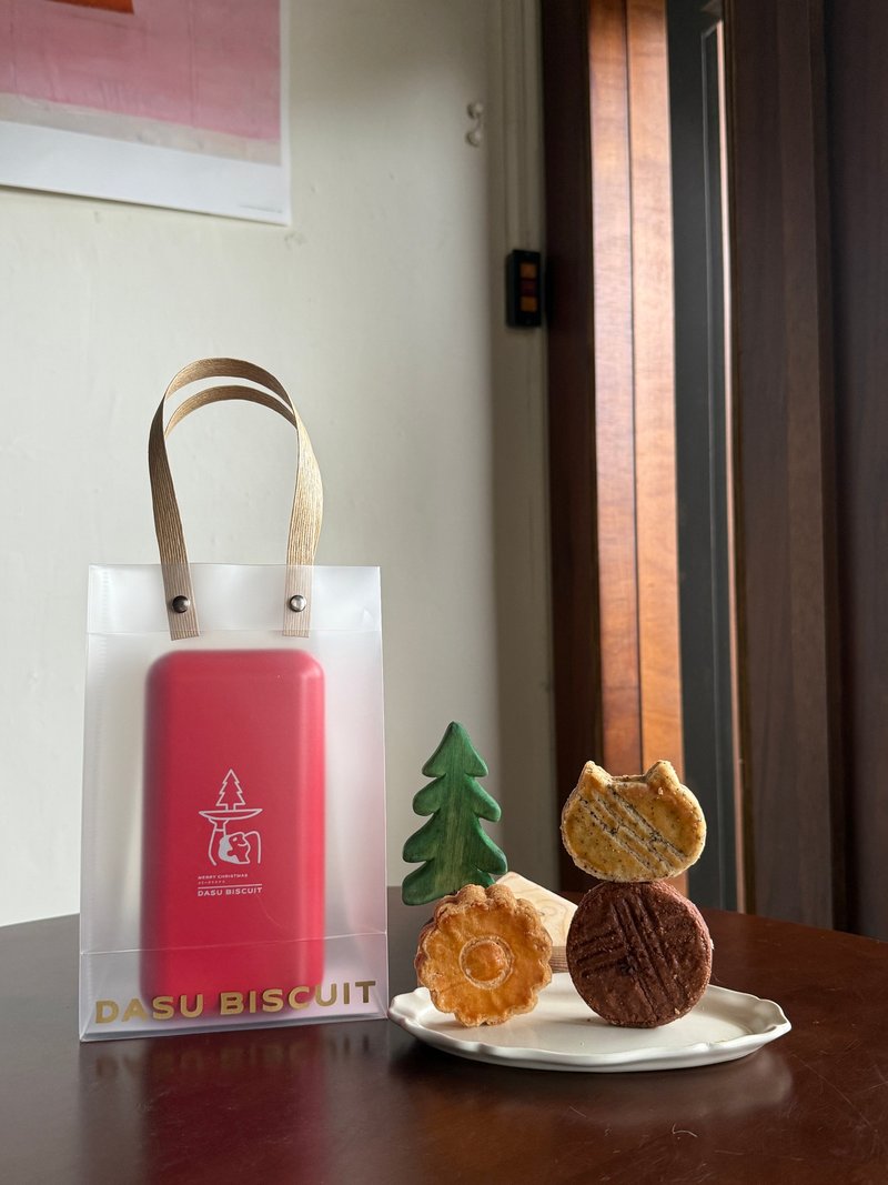 Free Shipping Christmas Gift Mini Fridge Tin Cat Crispy Thick Butter Cookies Christmas - Cake & Desserts - Other Materials Red