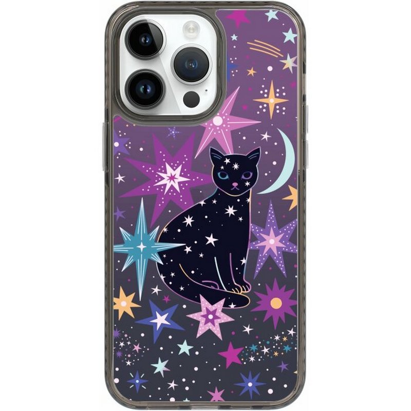 Cosmic Cat iPhone 16 Samsung s24 Golden Case/Mirror Case/Hybrid Plus - Phone Cases - Plastic Multicolor