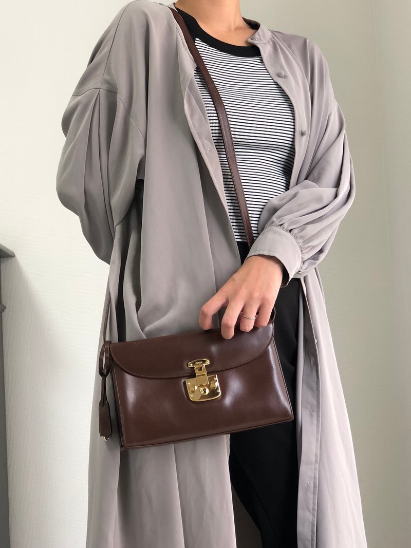【日本直送 名牌中古包】GUCCI 側背包 棕色 Lady Lock 皮革 - 側背包/斜背包 - 真皮 咖啡色