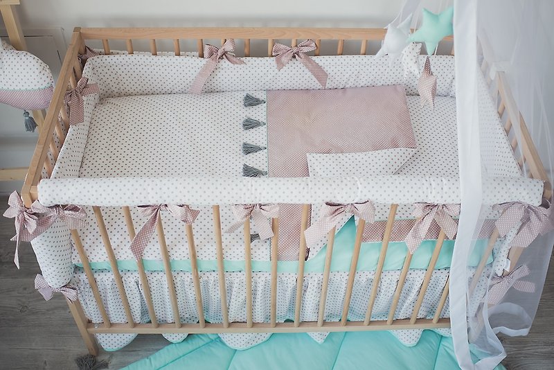 Cacao crib bumper - 嬰兒床墊/睡袋/枕頭 - 棉．麻 咖啡色