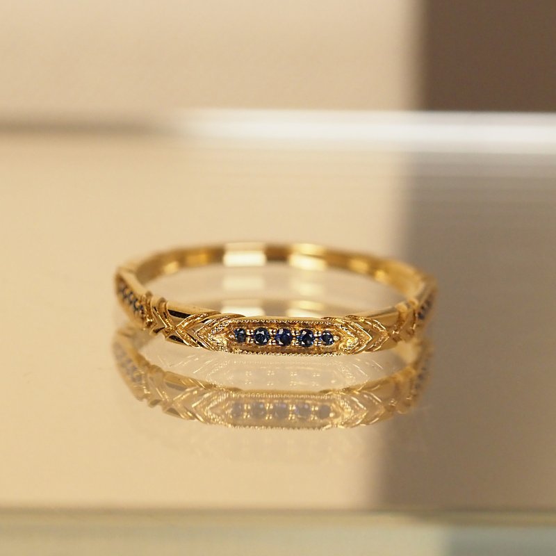 Blue Magic Ring | 藍寶魔法戒指 | 18K 黃金 - 戒指 - 貴金屬 金色
