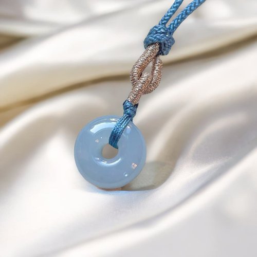 瓔珞珠寶盒 E.L.Jewelry Box 冰糯種翡翠平安扣編織項鍊 | 天然緬甸玉翡翠A貨