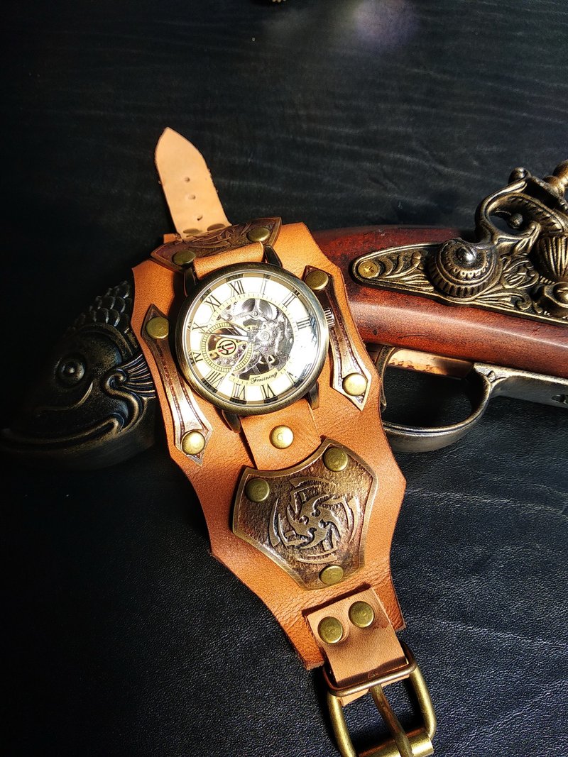 Steampunk Bracelet Steampunk Cosplay Steampunk Costume Steampunk Watch - 手鍊/手鐲 - 其他金屬 