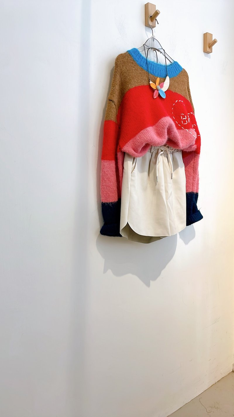 橫間針織上衣 - 女上衣/長袖上衣 - 其他材質 