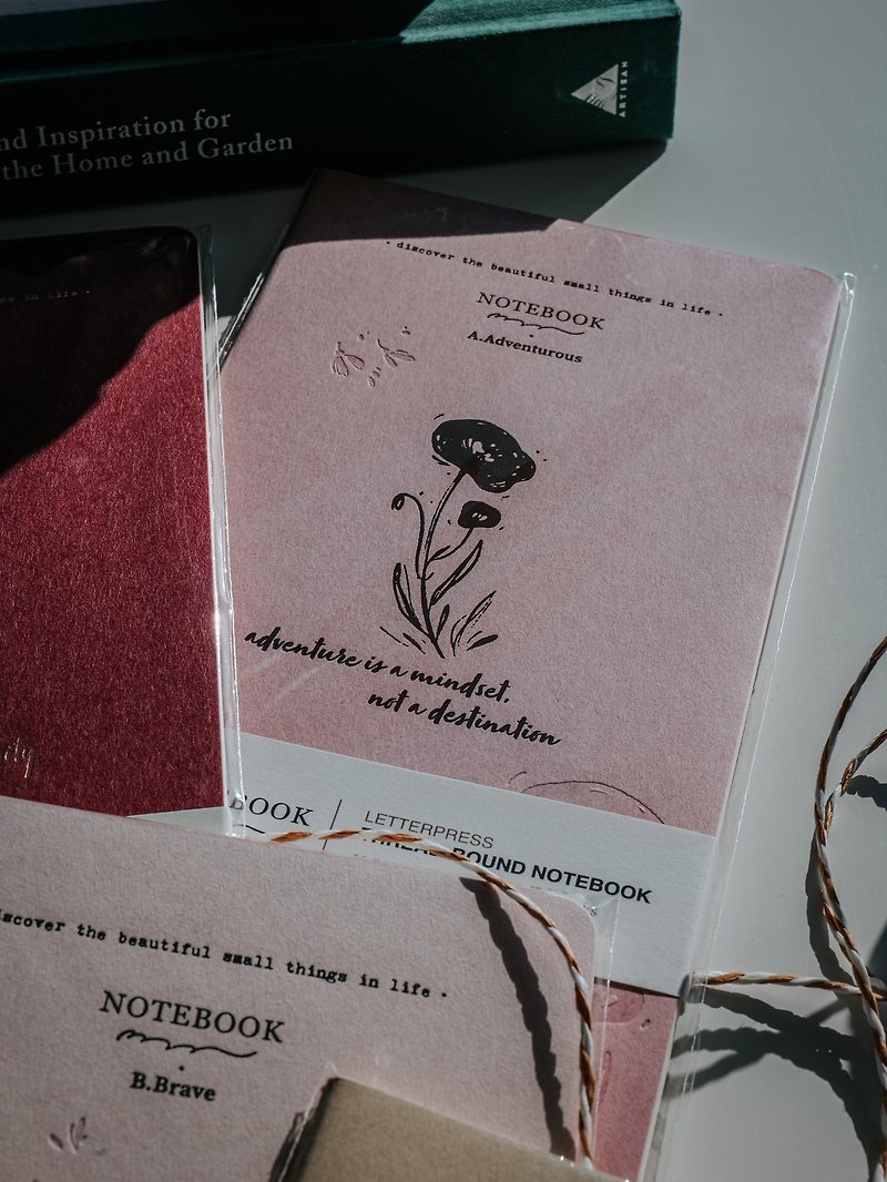Letterpress Thread-Bound Notebook - A.Adventurous - Notebooks & Journals - Paper Pink