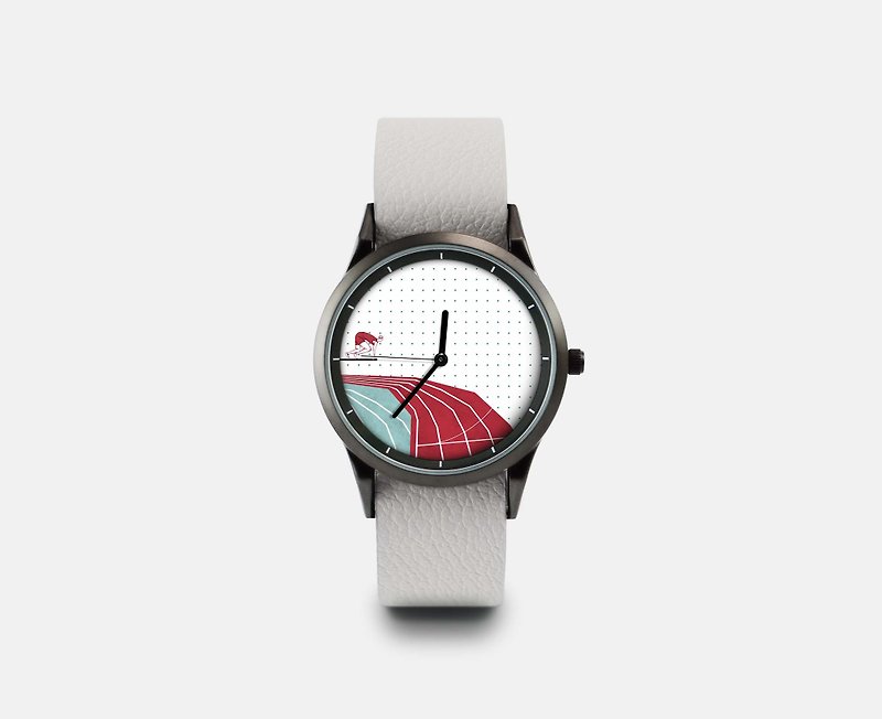 【Illustration Watch】Move on-Running - นาฬิกาผู้ชาย - โลหะ สีแดง