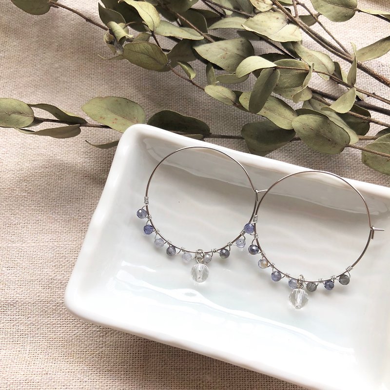 Cordierite Earrings - Earrings & Clip-ons - Semi-Precious Stones Blue