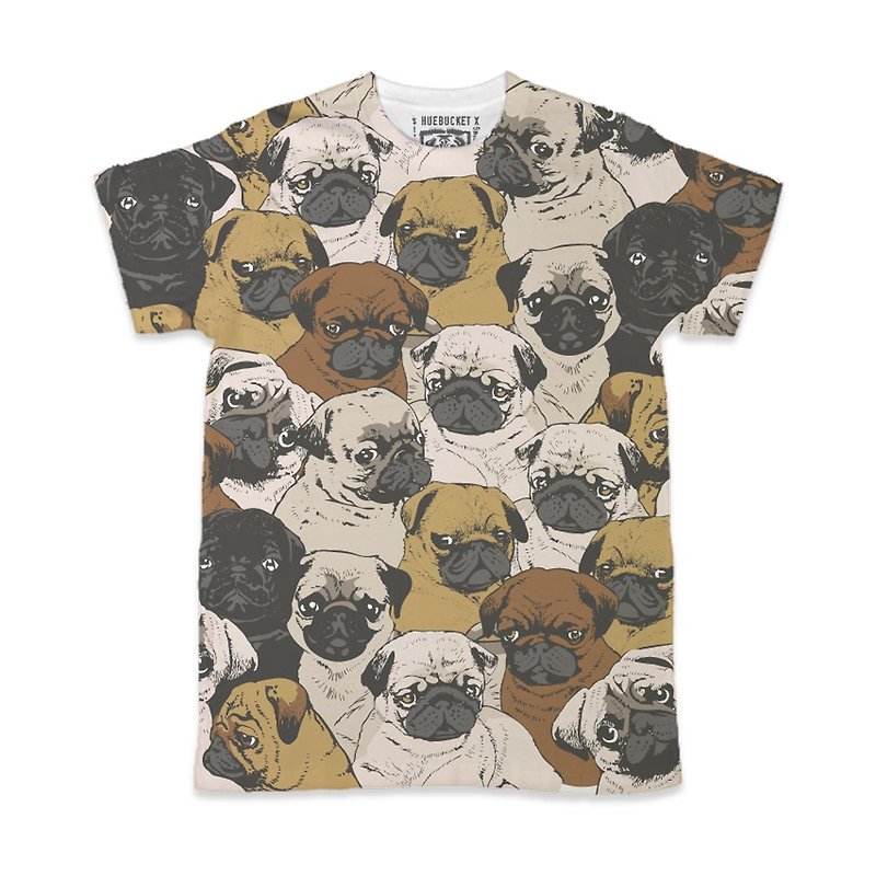 PUG Life • Social Pugs • Unisex T-shirt - T 恤 - 聚酯纖維 白色