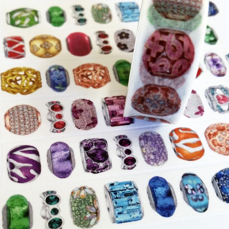 Customized Mini Washi Tape Colorful Crystal Stones - Washi Tape - Paper 