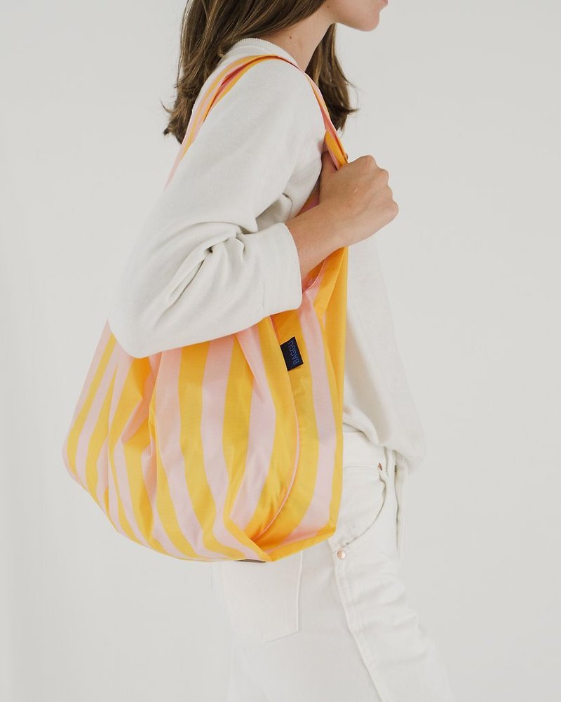 Baggu Standard - Marigold Stripe - กระเป๋าถือ - วัสดุกันนำ้ สีเหลือง