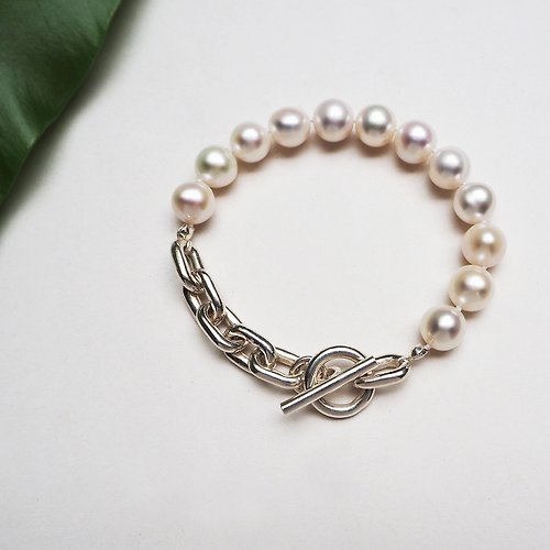 mittag jewelry｜公平貿易珠寶 chain pearl bracelet_心思珍珠手鍊 10mm珍珠 中性手鍊