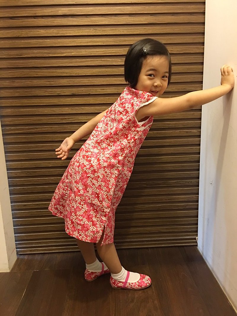 Children cheongsam - อื่นๆ - ผ้าฝ้าย/ผ้าลินิน สีแดง