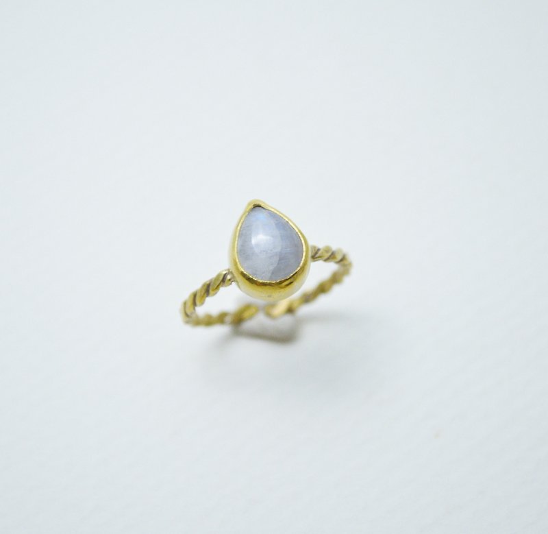 Simple Series-Moonstone‧Brass Open Ring‧Type1 - General Rings - Copper & Brass Multicolor