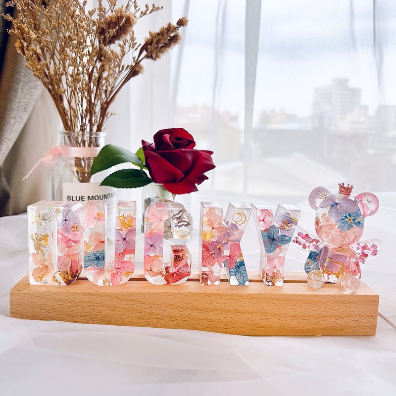水晶永生花草夜燈(贈精美包裝) - 擺飾/家飾品 - 樹脂 