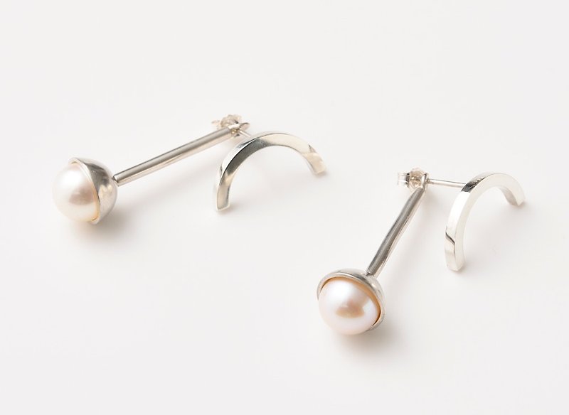 CP110 (freshwater pearl) - Earrings & Clip-ons - Other Metals Silver