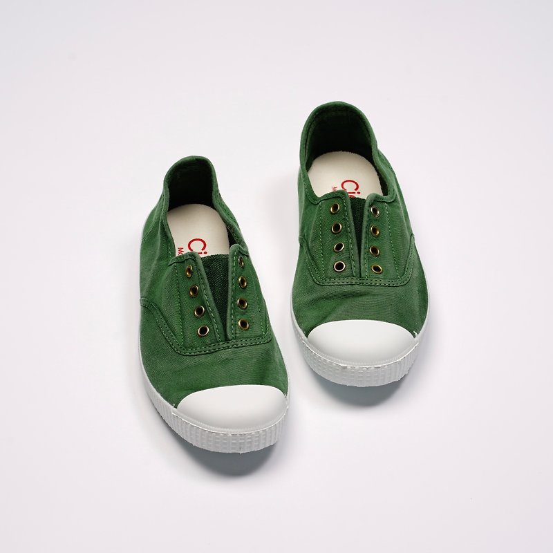 西班牙國民帆布鞋 CIENTA  70777 60 綠色 洗舊布料 大人 - 女款休閒鞋 - 棉．麻 灰色