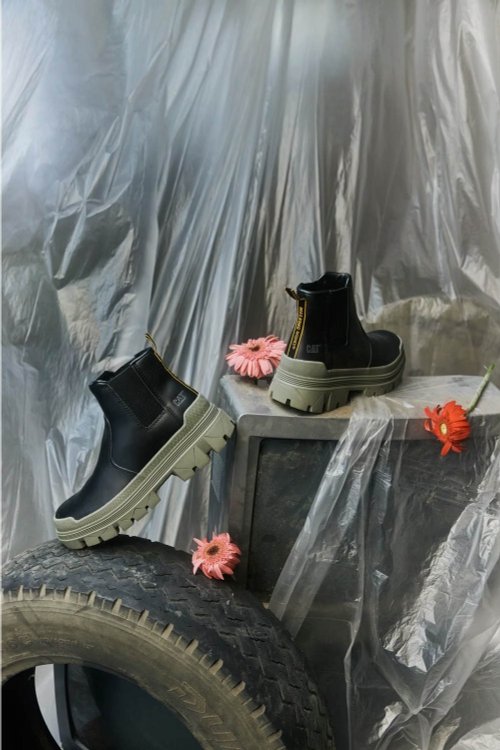 米蘭皮鞋Milano CAT HARDWEAR CHELSEA 硬派簡約風短靴Unisex 女鞋-時尚黑